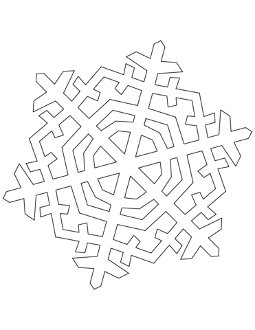 Six Pointed Crystal Snowflake Coloring Page